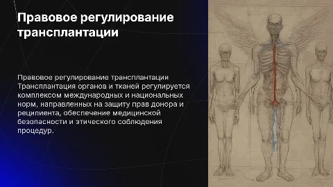 Правовое регулирование трансплантации органов и тканей человека