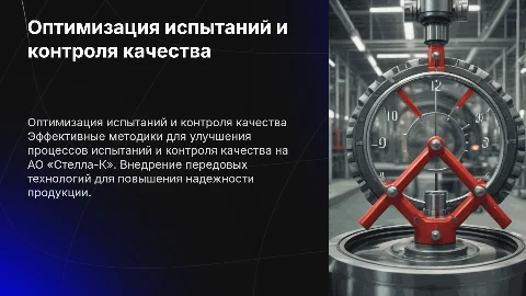 Оптимизация испытаний и контроля качества на АО «Стелла-К»