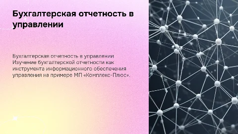 Бухгалтерская отчетность в системе управления организацией