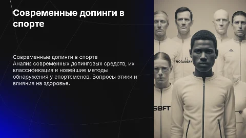 Современные допинговые средства: квалификация и методы обнаружения
