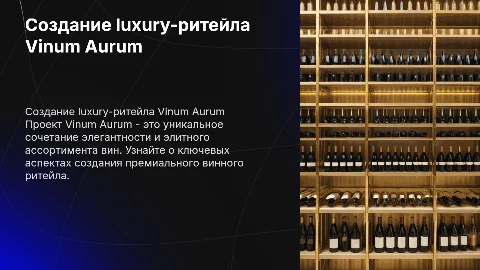 Создание винного luxury-ритейла Vinum Aurum