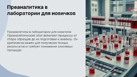 Преаналитический этап лабораторных исследований крови