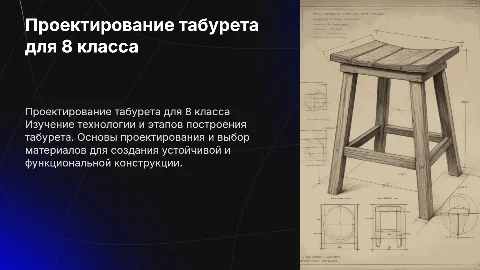 Табурет технология 8 класс проект его построения