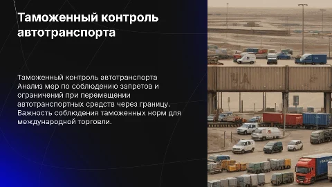 Таможенный контроль автотранспортных средств: важные аспекты