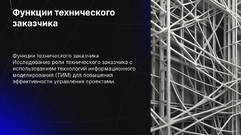 Функции технического заказчика с применением ТИМ