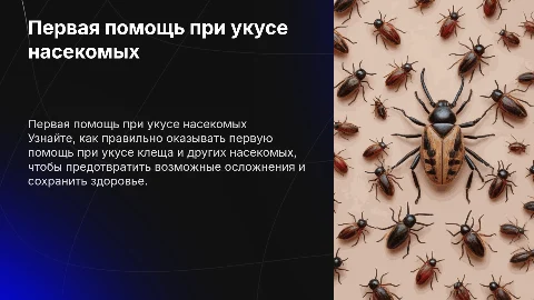 Первая помощь при укусе клеща и насекомых