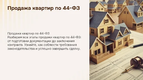Продажа квартир по 44-ФЗ: этапы сделки и важные аспекты