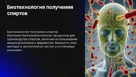 Биотехнология получения спиртов