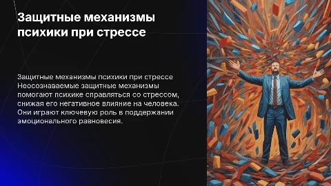 Роль неосознаваемых защитных механизмов психики при стрессе