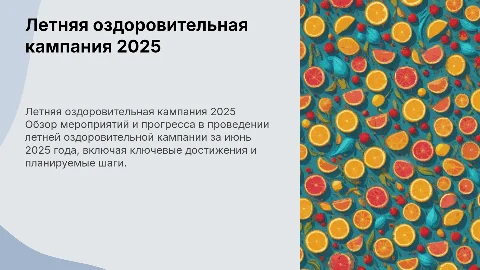 О ходе летней оздоровительной кампании 2025 года