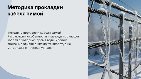 Методика прокладки кабеля в холодное время года