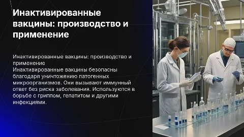 Инактивированные вакцины: производство и применение