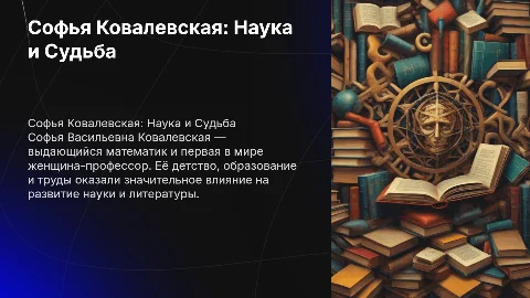 Софья Ковалевская: её судьба и вклад в науку