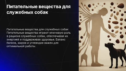Нормы содержания питательных веществ в рационе служебных собак