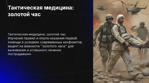 Опыт тактической медицины и правило золотого часа