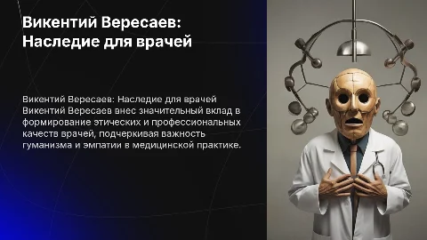 Вклад Вересаева в формирование личности врача
