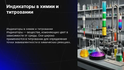 Индикаторы как химические вещества в титровании