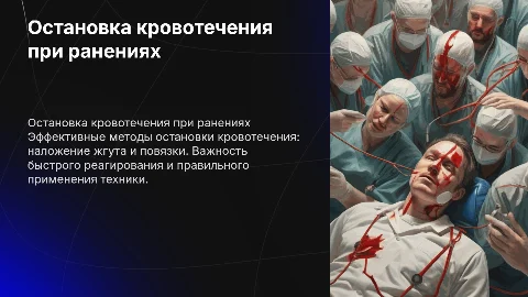 Остановка кровотечения при ранениях конечностей