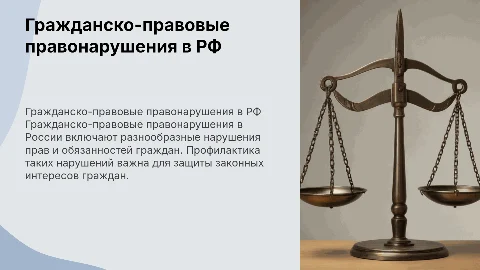 Гражданско-правовые правонарушения в РФ и их профилактика