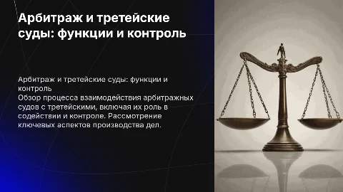 Производство по делам арбитражных судов и третейских судов