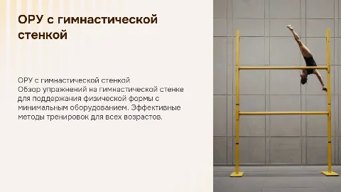 ОРУ с малым оборудованием (гимнастическая стенка)