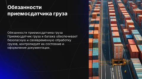Должностные обязанности приемосдатчика груза и багажа