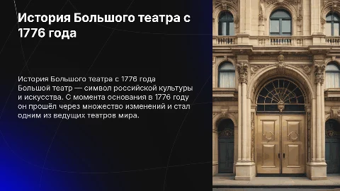 Историческое развитие Большого театра с 1776 года