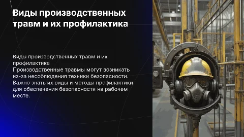 виды производственных травм и их профилактика презентация