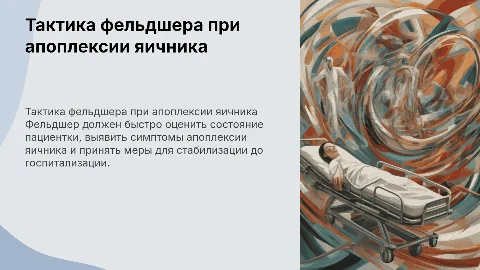 Тактика фельдшера при оказании помощи при апоплексии яичника