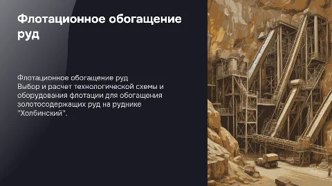 Выбор и расчет технологической схемы флотации золота