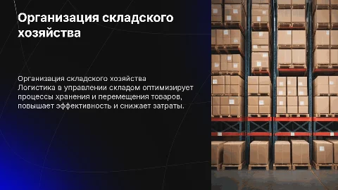 Теоретические аспекты управления складским хозяйством