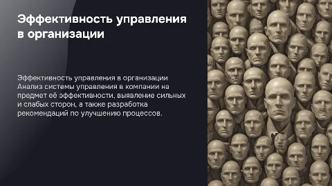 Оценка эффективности системы управления в организации