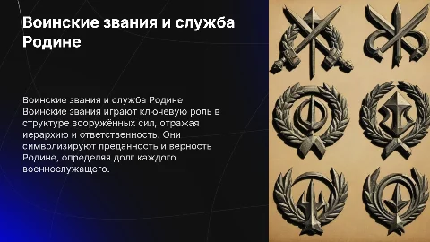 Воинские звания на верность Родине презентация