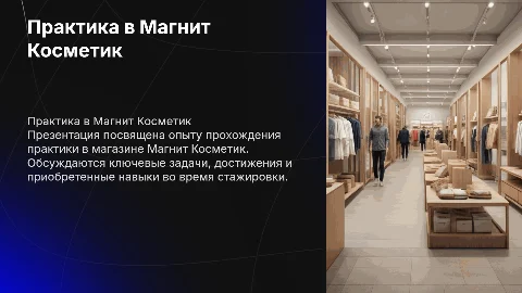 Презентация о практике в магазине Магнит Косметик