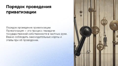Порядок проведения приватизации