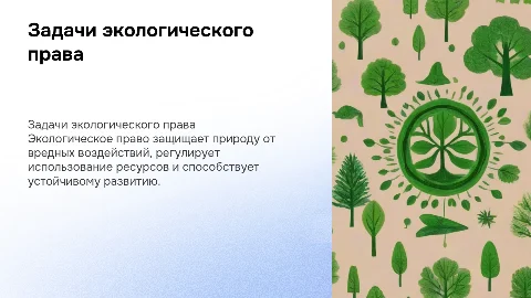Задачи экологического права