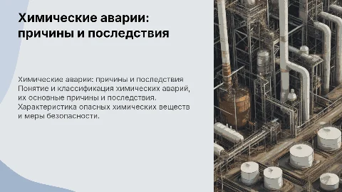 Понятие и классификация химических аварий: причины и последствия
