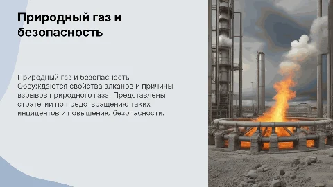Природный газ, алканы, пути решения проблем взрывов