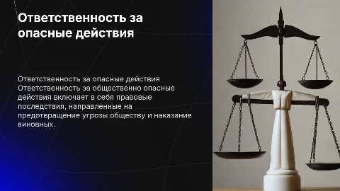 Ответсвенность за совершение общественно опасных действий