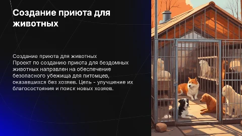 создание приюта для бездомных животных