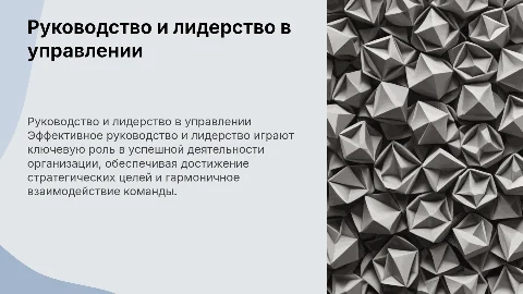 Руководство и лидерство в деятельности субъекта управления