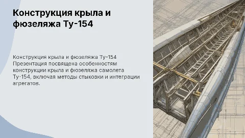 Конструкция крыла и фюзеляжа самолета Ту-154