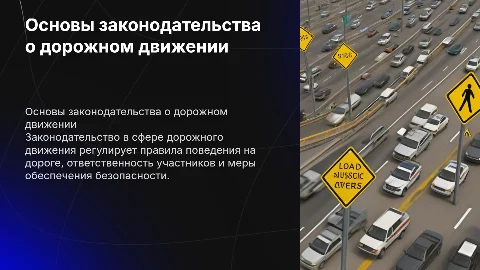 Основы законодательства в сфере дорожного движения