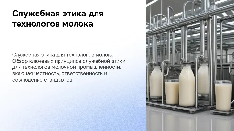 Служебная этика для технолога молока