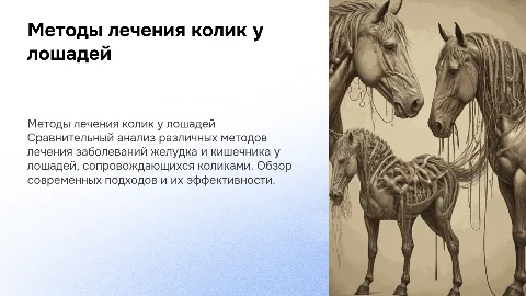 Сравнительный метод лечения колик у лошадей