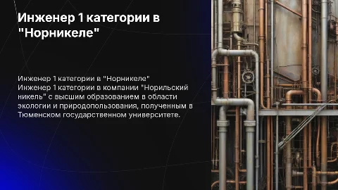 Инженер 1 категории в Норильском никеле: карьера и роль