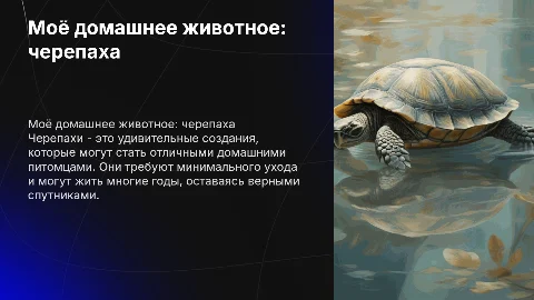 Моё домашнее животное( черепаха)