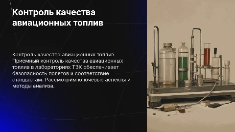 Приемный контроль качества авиационных топлив в лабораториях ТЗК
