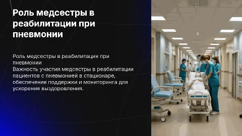 Роль медсестры в реабилитации пациентов с пневмонией