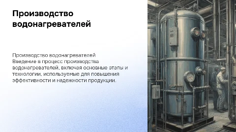 производство водонагревателя
